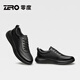 Zero Men's Shoes Autumn New Business Commuting British Casual Leather Shoes Versatile Soft Sole Sports Shoes Black 40