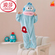 LangSha Ugly Fish children's flannel cute one-piece pajamas autumn and winter thickened warm coral velvet parent-child home clothes plus velvet 622 Ugly Fish one-piece + shoes M 16 size recommended weight 55-68 Jin Jin equals 0.5 kg