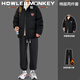 Sound Monkey Winter Thickened Cotton Warm Jacket Casual Loose Trendy Brand Boys Cotton Jacket Plus Velvet Pants Handsome Fashion Suit Dark Gray Jacket + Black Turtleneck Sweater + Black Velvet Leggings XL