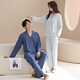 Fenton Couple Pajamas with Breast Pad Women's Spring and Autumn Lyocell Cotton Long Sleeve Men's Casual Wearable Home Clothes Suit Hushui Lan (Female) 2XL Recommendation Female 142-160, Male 166-185 Jin Jin is equal to 0.5 kg