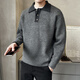 BULLDAMAN old money style sweater men's 2025 new Henry collar sweater autumn and winter trend D9018TP99 carbon gray XL