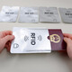 fancyfree shielded anti-theft card cover RFID portable tin foil bank card cover anti-scanning demagnetization ID card travel supplies RFID shielded passport cover (5 packs)
