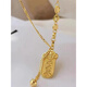 Aibana meets Lucky Sign 18K gold necklace with signed clavicle chain auspicious chain for girls as a gift, gold