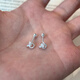 Qi Xiaomi s999 sterling silver Ruyi knot earrings for women with pierced ears, small earrings with screw twist buckles, high-end earrings that can be removed when sleeping, a pair of 999 pure silver Ruyi knot earrings, small size