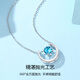 GIEVSZHE Fantasy Starry Sky PT950 Platinum Necklace, Light Luxury Zircon Pendant, Clavicle Chain, Valentine's Day Birthday Gift for Girlfriend, Light Luxury Style - Inlaid with Blue Ocean Heart