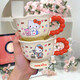 HelloKitty Hello Kitty Mug Ceramic High-Looking Home Drinking Cup Valentine's Day Gift for Girlfriend Red Goblet-Puppet Kitty Single Cup