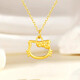 Chow Tai Fook pure gold 999 Kitty hollow cat gold pendant hellokitty bow clavicle necklace Chinese Valentine's Day gift KITTY cat paint pendant + S925 gold necklace