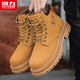 Pull back men's shoes Martin boots men's winter new high-top outdoor warm boots men's retro workwear cotton shoes men's camel 43
