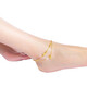 Ningfeng new 18K gold anklet for women double layer love 5D hard gold anklet anti-real 999 pure gold pigment does not fall off double layer
