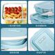 Chuangde heat-resistant glass crisper, microwave lunch box, refrigerator storage lunch bowl lunch box, extra height 3 compartments 1020ml