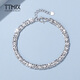 TTMIX Shiny Carved Imitation Diamond Bracelet pt950 Platinum Bracelet Women's Square Rice Platinum Bracelet Birthday Gift 7.89g 16+2cm Width 4.0mm