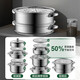 BSITN stainless steel steamer three-layer 28cm household steaming bun pot thickened steamer induction cooker gas stove universal [BC1429] stainless steel steamer 3-layer 28cm