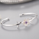 KZD Old Phoenix 999 pure silver bracelet temperament flower inlaid diamond sterling silver bracelet women's silver bracelet