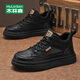 Mulinsen men's shoes autumn and winter new warm casual shoes men's versatile high-top sneakers outdoor business leather shoes black 40