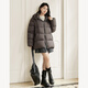 Dialogue (DUIBAI) Large Size Series Cloud Puff Fluffy Down Jacket Winter New Slightly Fat MM Warm Hooded Bread Jacket Dark Brown M Recommended Weight 110-125