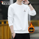 Woodpecker (TUCANO) sweatshirt men's autumn casual loose round neck versatile pure cotton long-sleeved T-shirt youth bottoming shirt men's white - no velvet XL (recommended 115-135Jin Jin equals 0.5 kg)