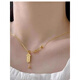 Aibana meets Lucky Sign 18K gold necklace with signed clavicle chain auspicious chain for girls as a gift, gold