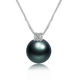 LAPRAFANY elegant Princess Diana natural sea water Tahitian black pearl pendant necklace 18K gold diamond single malachite green pendant 12-13mm specially selected black and green free 18K necklace
