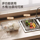 AILUKI Japanese 304 stainless steel kitchen sink storage rack telescopic drain bowl rack multi-functional storage dish telescopic drain basket (large size 28*38) Zhenxuan 304 stainless steel