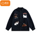 Cotton American Retro Puppy Cardigan Veste pour femmes au printemps et automne 2025 Nouveau sweat à mode inférieur à la mode et gris de fleur blanche à la mode.