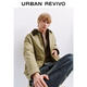 UR new winter men's clothing streamer style spliced lapel workwear pocket cotton clothing UML150040 Khaki XL