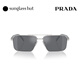 PRADA/Prada sunglasses for men polarized driving sunglasses square glasses 0PR A57S silver frame/dark gray lens 1BC175