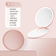 Cosmetic mirror LED with light charging model portable handheld double-sided folding vanity mirror beauty charged handheld double-sided mirror pink