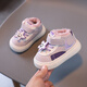 Terranis Yangma recommended toddler shoes for girls with soft soles and thick velvet for boys, non-slip and warm, cartoon style for infants and toddlers, plus velvet for warmth - warm purple_winter style 14.5 cm inner length_size 24