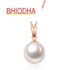 Bhiodha round freshwater pearl pendant rose gold red gold pendant festive new year gift for mom 12-13mm white pearl