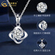 CHINA GOLD Four-leaf Clover Silver Necklace Women's Clavicle Chain Pendant Fashionable Valentine's Day Birthday Gift for Girlfriend and Wife Jingsuda Popular Recommendations - Pendant White - Free O-shaped Chain + Rose Gift Box