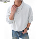 MMOPTOP Japanese heavyweight Chinese cotton polo collar sweatshirt autumn and winter men's loose inner long-sleeved MWY21 white flower gray L