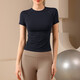 Yoga short-sleeved T-shirt women's sports running slimming Pilates professional training breathable fitness top Purple M
