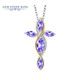 GEM STONE KING 1.4 carat tanzanite necklace for women 925 silver 10K gold two-color inlaid colorful gem pendant cross clavicle chain gift