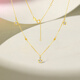 Saturday Fortune (ZLF) two-color 18K gold necklace for women, colorful five-pointed star pendant, niche and unique holiday gift for girlfriend, 1.31-1.71g 40+5cm (price adjustable)