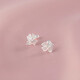 Bai Qixin Bow Earrings S999 Sterling Silver Silver Needle Hollow Earrings Women's Light Luxury Versatile High-end Fashion Ear Bone Nails Bow Earrings Pair