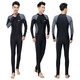 Zailu wetsuit men's one-piece swimsuit jellyfish long-sleeved trousers snorkeling full-body sun protection warm swimsuit plus size surfing black and gray long-sleeved + swimming cap + swimming goggles + ear plugs and nose clip M M recommended 98-115 Jin Jin is equal to 0.5 kg