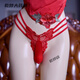 Jingqi Pure Desire Japanese Sexy Thong Men's JJ Set Butterfly Pattern Sexy One-piece Lace Panties Low Waist Red Opening Butterfly Thong