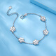 Luxury beads PT950 sparkling five-petal flower platinum bracelet, fashionable and light luxury, gift for girlfriend 6.78g