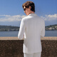 Guillaume de Mons haute couture craftsmanship including cashmere wool suit suit for men white suit for groom and wedding dress for man Han jade white top + trousers 52