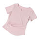 Yoga wear women's short-sleeved Pilates running fitness T-shirt sexy slim short style slimming quick-drying pink L recommended weight 100-110