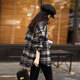 Awakening Paradise Winter Fashion Temperament Versatile Velvet Single-Breasted Thick Plaid Shirt Loose Slim Jacket Navy XL