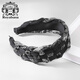 Royal sasa Royal salsa retro braided high skull headband wide edge high-end pressure-sensitive hair headband pastoral knitted headwear