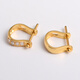 Yuyao 18k gold buckle U-shaped buckle set with diamonds au750 gold platinum jade Buddha color gold jade buckle accessories pendant buckle empty bracket U-shaped buckle-smooth straight hole-small size-18k gold