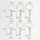 OSRO 10-pack metal keychain single ring hanging chain diy jewelry accessories hanging chain key chain doll pendant 2.5cm flat key chain hanging single ring (10 pieces)