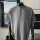 Homlean old money Henry collar knitted sweater men's advanced lazy style casual all-match top autumn HC19 dark gray 4XL