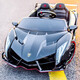 Hoyos German high-end Lamborghini children's electric car four-wheel car with remote control for boys and girls, baby can sit on it, four-wheel drive black - lithium battery scissor door + remote control + plastic