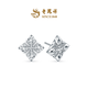 Lao Fengxiang New Product Lingxiu Master Hollow Feather Simple and Fashionable Platinum Earrings for Men and Women Priced Hollow Wing Earrings 4.95
