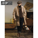 JEEP SPIRIT Jeep Large Size American Retro Windbreaker Jacket Men's Mid-Length Spring Autumn British Elf Men's Loose Casual Cotton Black Selection of Good Products XL Recommended 140-160 Jin Jin is equal to 0.5 kg