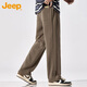 Jeep (JEEP) pants men's sweatpants autumn and winter wide-leg casual pants loose straight sports pants men's Khaki XL