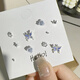 Bangboshi Super Fairy Butterfly One Week Earrings Simple and Versatile Niche Flower Season Girl Series Earrings Small and Sweet Jewelry One Week Earrings Exquisite Blue 5 Pairs